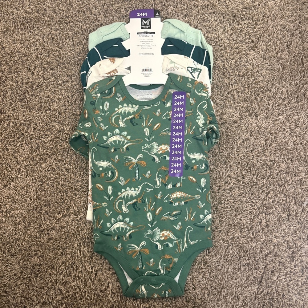 Green Dinosaur Print Kids Bodysuit